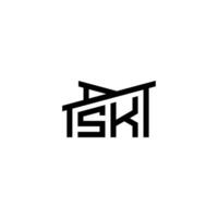 sk initiale lettre dans réel biens logo concept vecteur