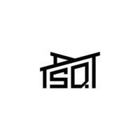 sq initiale lettre dans réel biens logo concept vecteur