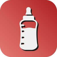 bébé bouteille vecteur glyphe pente Contexte icône pour personnel et commercial utiliser.