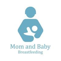 beauté infirmière en lactation maman bébé, maman mère allaitement maternel lactation logo illustration vecteur