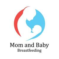 beauté infirmière en lactation maman bébé, maman mère allaitement maternel lactation logo illustration vecteur