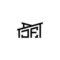jf initiale lettre dans réel biens logo concept vecteur