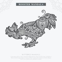 vecteur de mandala de coq. éléments décoratifs vintage. motif oriental, illustration vectorielle.