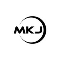 mkj lettre logo conception, inspiration pour une unique identité. moderne élégance et Créatif conception. filigrane votre Succès avec le frappant cette logo. vecteur