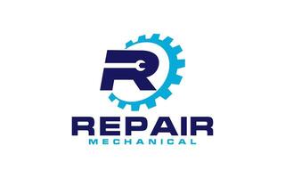 équipement logo conceptions. réparation mécanicien logo symbole, logo symbole icône modèle vecteur