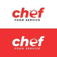 chef nourriture un service logo conception mot marque texte concept avec minimal et moderne style vecteur