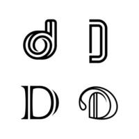 ensemble de lettre ré initiale logo type ancien icône symbole isolé sur blanc Contexte vecteur