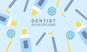 dentiste outils et équipement bannière concept vecteur