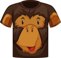 devant du t-shirt avec motif visage de singe vecteur