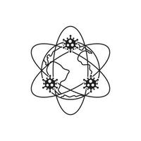 icônes sur le thème du virus corona covid 19 - rester à la maison illustration du logo vectoriel