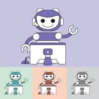 vecteur de logo de robot - chat bot - technologie future - intelligence artificielle - le meilleur pour la mascotte de votre entreprise