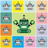 illustration vectorielle de robot logo - future technologie - intelligence artificielle - le mieux pour votre mascotte d'entreprise vecteur