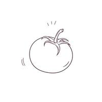 main tiré illustration de tomate icône. griffonnage vecteur esquisser illustration