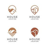 maison emplacement logo vecteur conception illustration avec moderne épingle concept