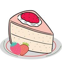 illustration de gâteau sur une assiette vecteur