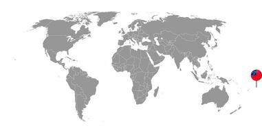 épinglez la carte avec le drapeau des samoa sur la carte du monde. illustration vectorielle. vecteur