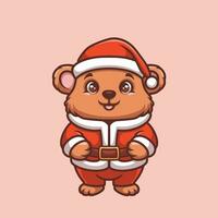 ours Père Noël mignonne dessin animé illustration vecteur