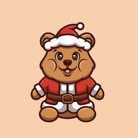 nounours ours Père Noël dessin animé vecteur