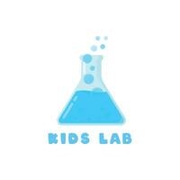 des gamins laboratoire erlenmayer objet laboratoire Facile science logo, considérer incorporation une stylisé, nettoyer et minimaliste conception vecteur