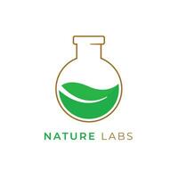 Facile la nature laboratoires erlenmeyer objet laboratoire Facile science logo, considérer incorporation une stylisé, nettoyer et minimaliste conception, isolé par blanc Couleur vecteur