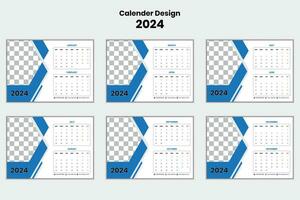 content Nouveau année calendrier conception 2024 vecteur