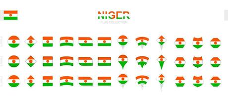 grand collection de Niger drapeaux de divers formes et effets. vecteur