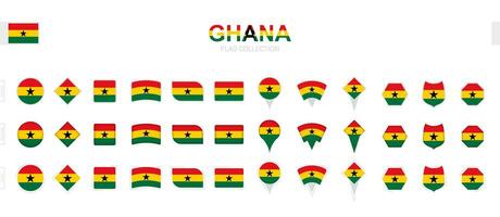 grand collection de Ghana drapeaux de divers formes et effets. vecteur