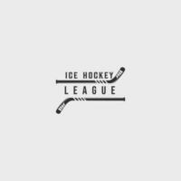 la glace le hockey logo ancien vecteur illustration modèle icône graphique conception