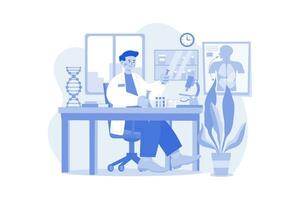 recherche laboratoire illustration concept sur blanc Contexte vecteur