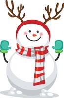 bonhomme de neige vecteur. bonhomme de neige personnage, bonhomme de neige avec Père Noël claus chapeau dans verre neige balle, bonhomme de neige personnage dans santas chapeau vecteur