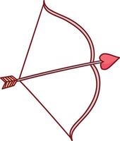 pid arc et un La Flèche avec ,générique contour couleur, Saint Valentin journée l'amour des lettres vecteur