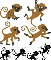 singes dessin animé ensemble vecteur