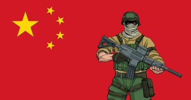 chinois soldat Contexte vecteur