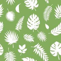 vecteur sans couture modèle avec tropical feuilles. mignonne brillant et amusement été floral Contexte. jungle feuille, exotique paume feuilles. vecteur illustration