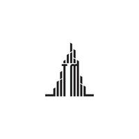 tm gratte-ciel ligne logo initiale concept avec haute qualité logo conception vecteur