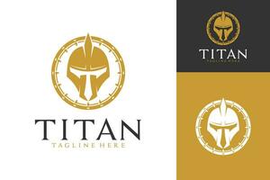 minimaliste Titan guerrier logo conception vecteur