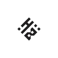 zh géométrique logo initiale concept avec haute qualité logo conception vecteur