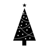 silhouette de Noël arbre. isolé sur blanc Contexte. vecteur illustration