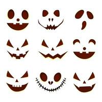 collection ensemble de Halloween citrouilles visages silhouettes. vecteur illustration