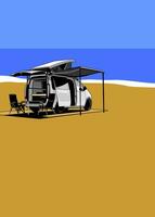 micro caravane illustration vecteur conception