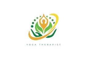 yoga thérapeute logo vecteur