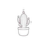 main tiré illustration de cactus dans une pot icône. griffonnage vecteur esquisser illustration