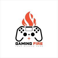 minimaliste jeu manette Feu logo conception vecteur