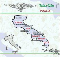 graphique de typique vins de les Pouilles, Italie. vecteur illustration
