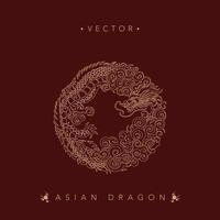 circulaire asiatique dragon vecteur illustration