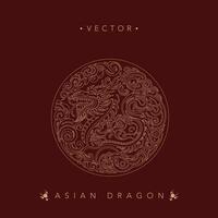 dynamique d'or dragon illustration sur bordeaux Contexte vecteur