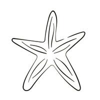 étoile de mer icône dans ligne art style. mer étoile pour impression affiche, carte, autocollant tatouage. vecteur illustration isolé sur une blanc Contexte.