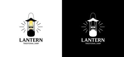 traditionnel lanterne logo conception, classique ancien Feu lampe logo vecteur illustration