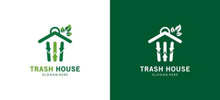 moderne des ordures maison logo conception adapté pour déchets banque et environnement se soucier vecteur