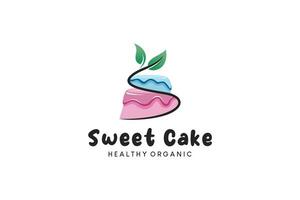 sucré biologique gâteau logo conception avec moderne s lettre concept, santé nourriture gâteau vecteur